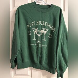 West Hollywood Green Women's Crew Neck Sweater